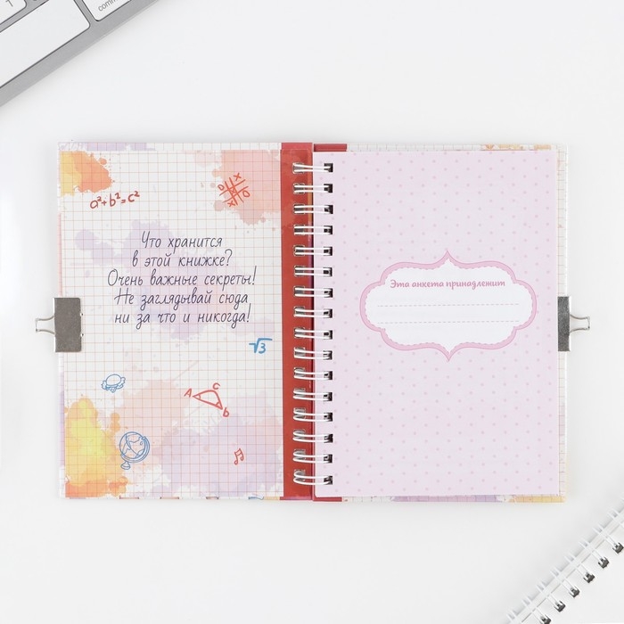 Анкета на замочке, в твердой обложке А6, 40 листов «Мои школьные друзья» Анкета на замочке, в твердой обложке А6, 40 листов «Мои школьные друзья»