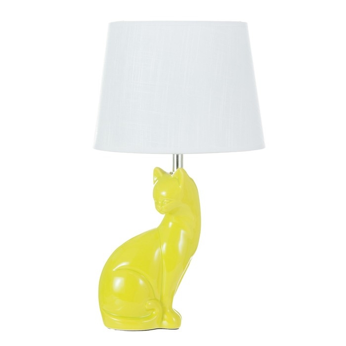 Настольная лампа Настольная лампа "Кошечка" Е27 40Вт бело-фисташковый 25х25х46 см RISALUX