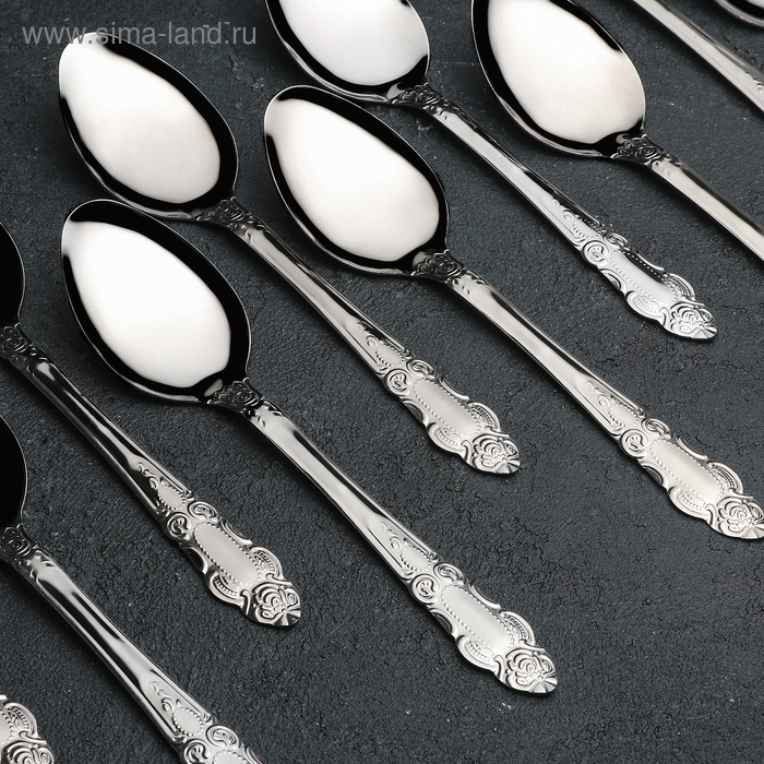 Ложки столовые из нержавеющей стали «Русиано», длина 19 см, 12 шт