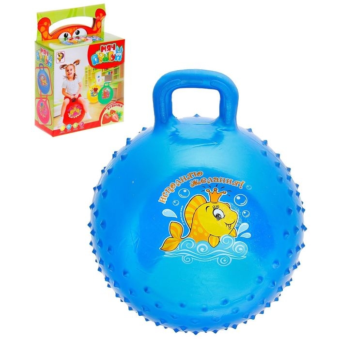 Мяч-прыгун с ручкой «Сказочные истории», массажный, d=45 cм, 350 г, цвета МИКС Мяч-прыгун с ручкой «Сказочные истории», массажный, d=45 cм, 350 г, цвета МИКС