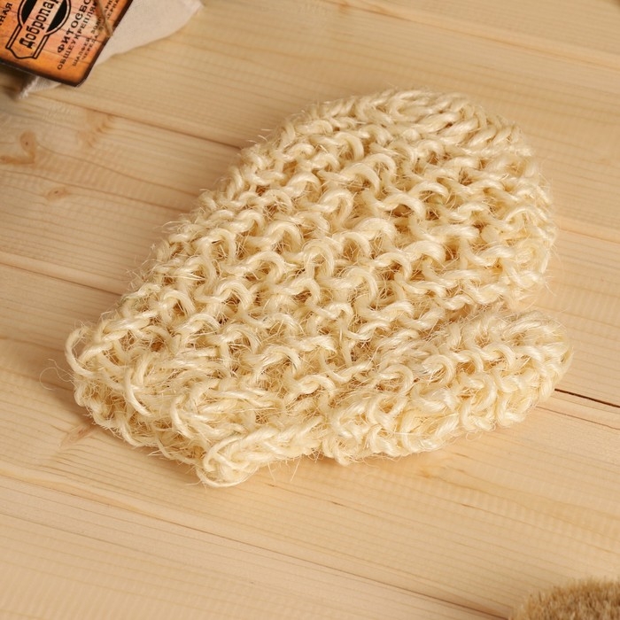 Мочалка банная Мочалка банная "Варежка", сизаль,