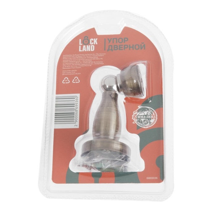 Упор дверной, магнитный LOCKLAND, цвет античная бронза Упор дверной, магнитный LOCKLAND, цвет античная бронза