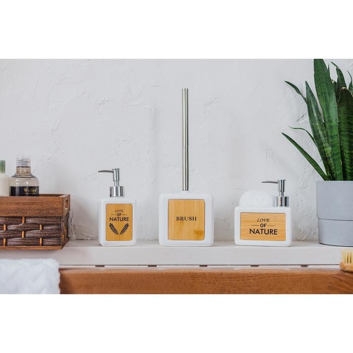 Ёрш для унитаза с подставкой «Стиль», 400 мл, 12×10×36 см, цвет белый Ёрш для унитаза с подставкой «Стиль», 400 мл, 12×10×36 см, цвет белый