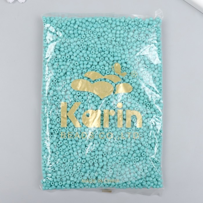 Бисер стекло 6/0  Бисер стекло 6/0 "Бирюзовый" яркий 450 гр