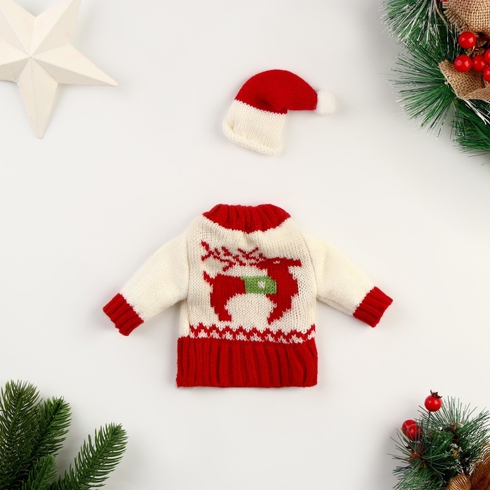 Новый год! Одежда на бутылку «Свитер с оленем» Новый год! Одежда на бутылку «Свитер с оленем»