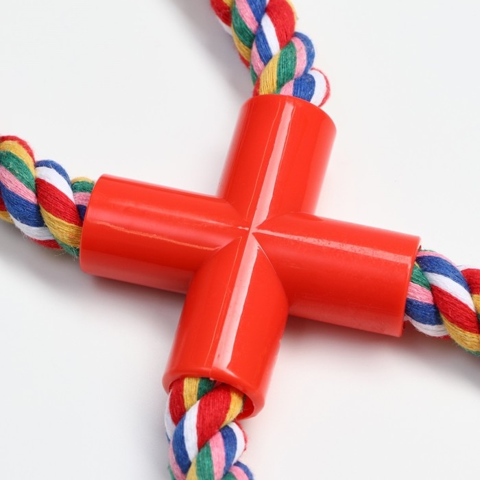 Игрушка тренировочная канатная Игрушка тренировочная канатная "Восьмерка с зубочисткой", до 27 см, до 140 г, микс цветов
