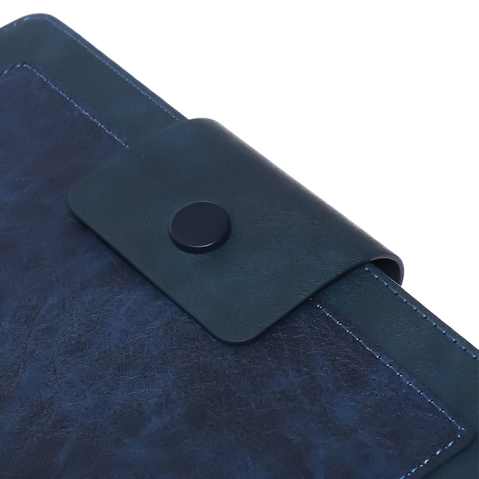 Ежедневник недатированный, А5, 140л, клетка, обл.кожзам, на кнопке, Синий Ежедневник недатированный, А5, 140л, клетка, обл.кожзам, на кнопке, Синий