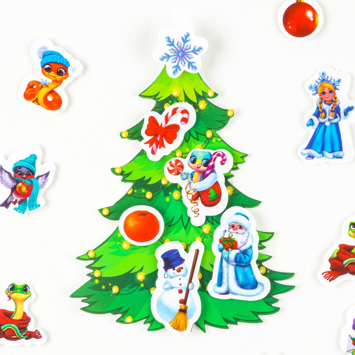 Игра на липучках на новый год. Веселые липучки «Елочка-красавица», змея Игра на липучках на новый год. Веселые липучки «Елочка-красавица», змея