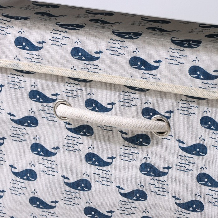 Короб стеллажный для хранения с крышкой «Киты», 37×26×24 см, цвет белый Короб стеллажный для хранения с крышкой «Киты», 37×26×24 см, цвет белый