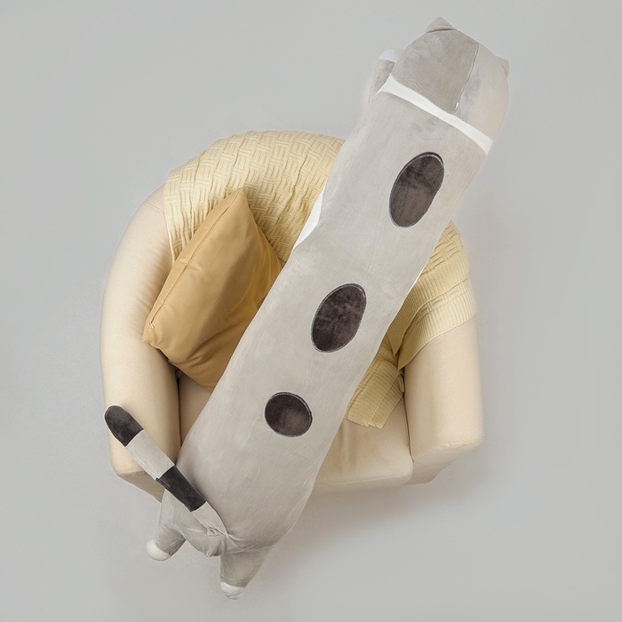 Шкурка мягкой игрушки «Кот-батон», 130 см, цвет серый, без набивки Шкурка мягкой игрушки «Кот-батон», 130 см, цвет серый, без набивки