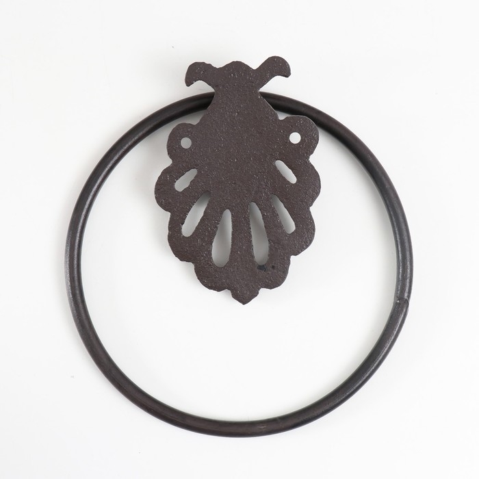 Сувенир чугун держатель д/полотенец  Сувенир чугун держатель д/полотенец "Ракушка" 17х26х3 см