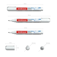 Ручка-корректор 5 мл, ErichKrause Arctic White, супер-белая, с металлическим наконечником, система подкачки жидкости