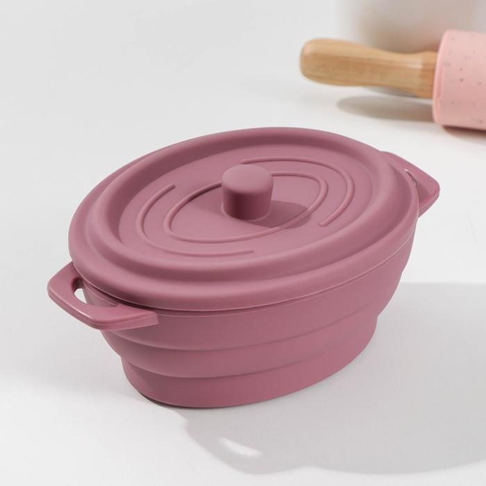 Кокотница - форма для запекания складная Доляна &laquo;Юзи&raquo;, силикон, 16,5&times;11&times;7,5 см, цвет МИКС
