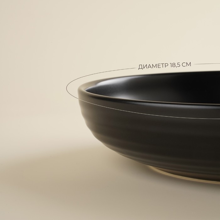 Набор тарелок фарфоровых глубоких SL Home «Дарк», d=18,5 см,цвет чёрный Набор тарелок фарфоровых глубоких SL Home «Дарк», d=18,5 см,цвет чёрный