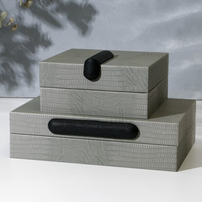 Шкатулка для украшений «Классика» экокожа, набор 2 шт. Шкатулка для украшений «Классика» экокожа, набор 2 шт.