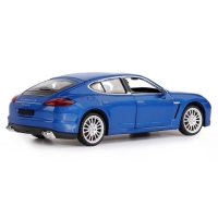 Машина металлическая Porsche Panamera S, 1:24,открываются двери, капот и багажник, световые и звуковые эффекты, цвет синий