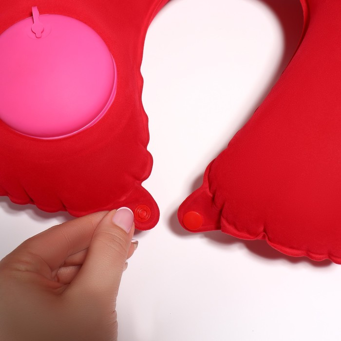 Подушка для шеи дорожная, надувная, с насосом, 47 × 27 см, цвет МИКСУдалила  картонная коробка, Подушка для шеи дорожная, надувная, с насосом, 47 × 27 см, цвет МИКСУдалила  картонная коробка,