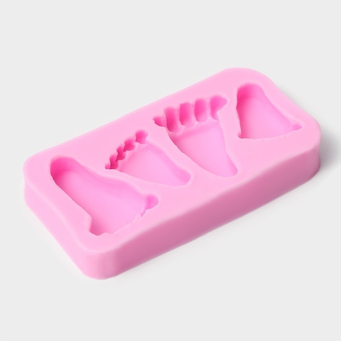 Молд Доляна «Следы», силикон, 9×4,7×1,3 см, цвет розовый Молд Доляна «Следы», силикон, 9×4,7×1,3 см, цвет розовый