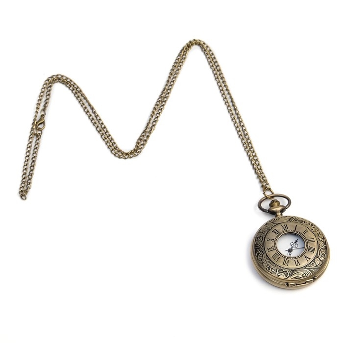 Карманные кварцевые часы «Римские цифры», на цепочке 80 см Карманные кварцевые часы «Римские цифры», на цепочке 80 см