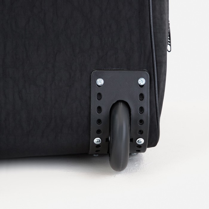 Сумка дорожная на колёсах, отдел на молнии, с увеличением, наружный карман, цвет чёрный Сумка дорожная на колёсах, отдел на молнии, с увеличением, наружный карман, цвет чёрный