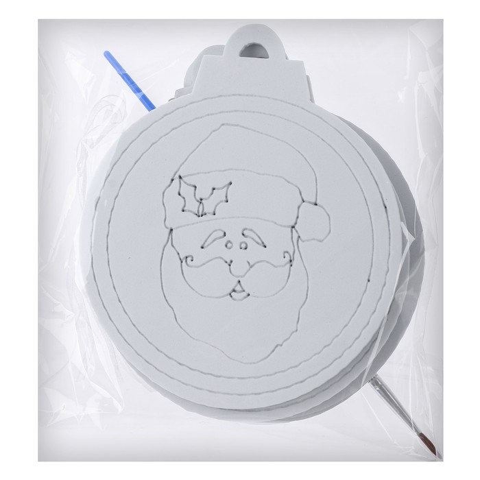 Ёлочное украшение под раскраску «Лицо» 4 шт., кисть Ёлочное украшение под раскраску «Лицо» 4 шт., кисть