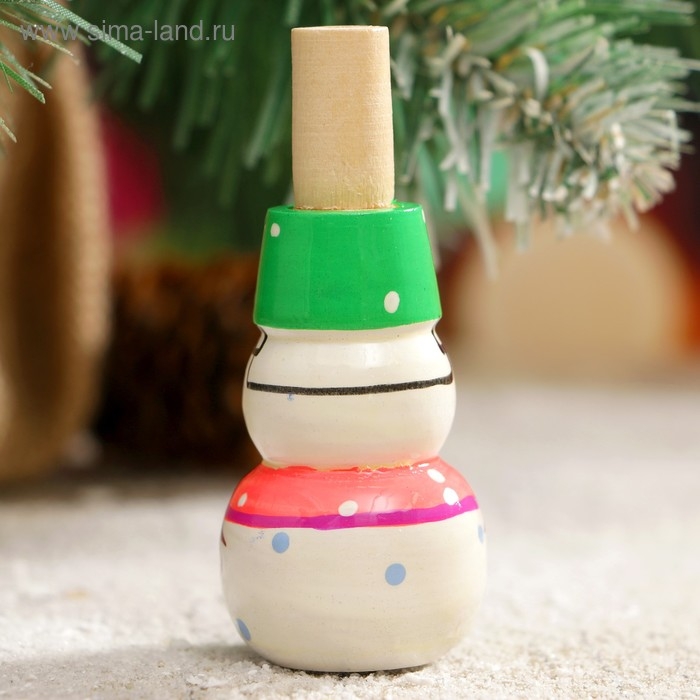 Свистулька «Снеговик», 3х7 см, микс, ручная роспись Свистулька «Снеговик», 3х7 см, микс, ручная роспись