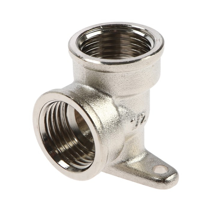 Уголок AQUALINK, 1/2", внутренняя резьба, с настенным креплением, никелированная латунь