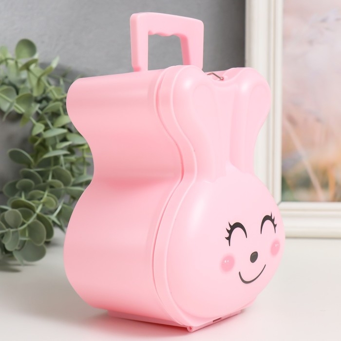 Копилка пластик с замочком Копилка пластик с замочком "Зайка. Эмоции" МИКС 11,5х9х14,5 см