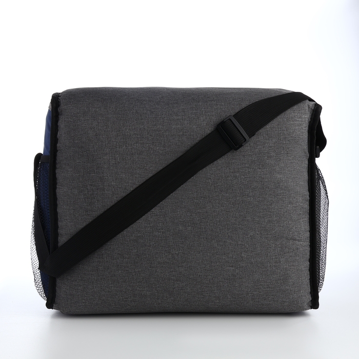 Термосумка на молнии, наружный карман, 32 л, цвет серый/синий Термосумка на молнии, наружный карман, 32 л, цвет серый/синий