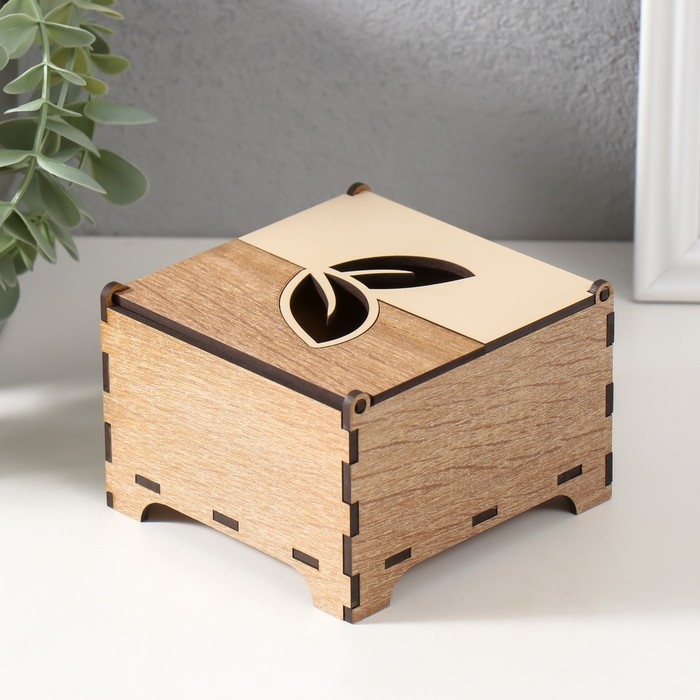 Шкатулка комбинированная  Шкатулка комбинированная "Листочки" 10,5х10х7 см