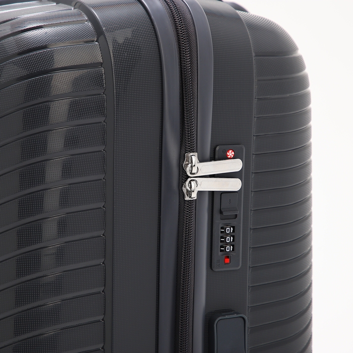 Чемодан большой 100 л (L), отдел на молнии, кодовый замок, 4 колеса, цвет тёмно-серый Чемодан большой 100 л (L), отдел на молнии, кодовый замок, 4 колеса, цвет тёмно-серый