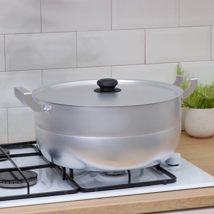 Кастрюля алюминиевая, 13 л, металлическая крышка Кастрюля алюминиевая, 13 л, металлическая крышка