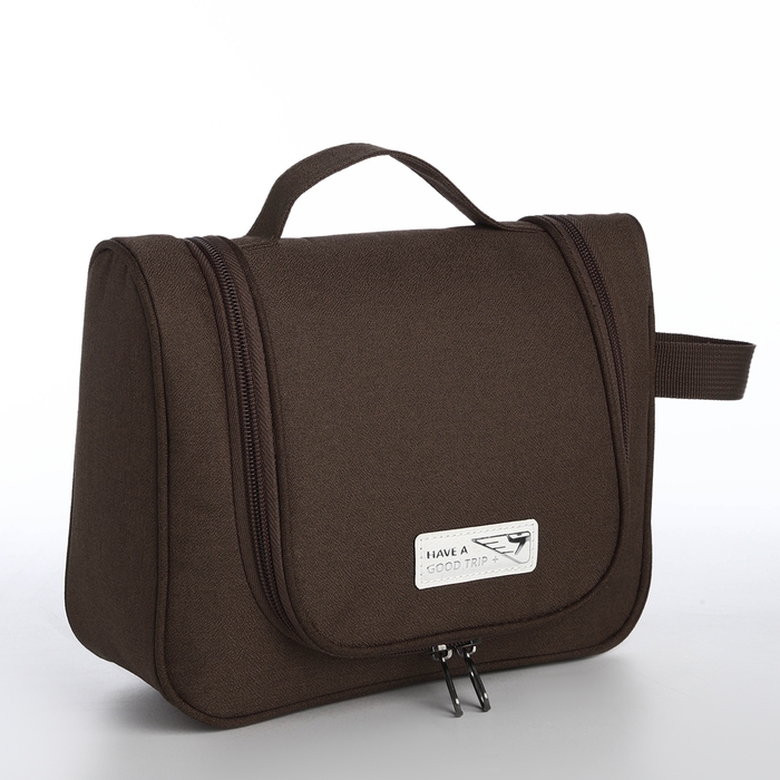 Косметичка на молнии, цвет коричневый Косметичка на молнии, цвет коричневый