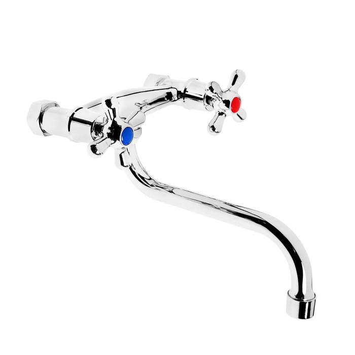 Смеситель для кухни ZEIN Z27380101, настенный, кран-букса латунь 1/2 Смеситель для кухни ZEIN Z27380101, настенный, кран-букса латунь 1/2", хром