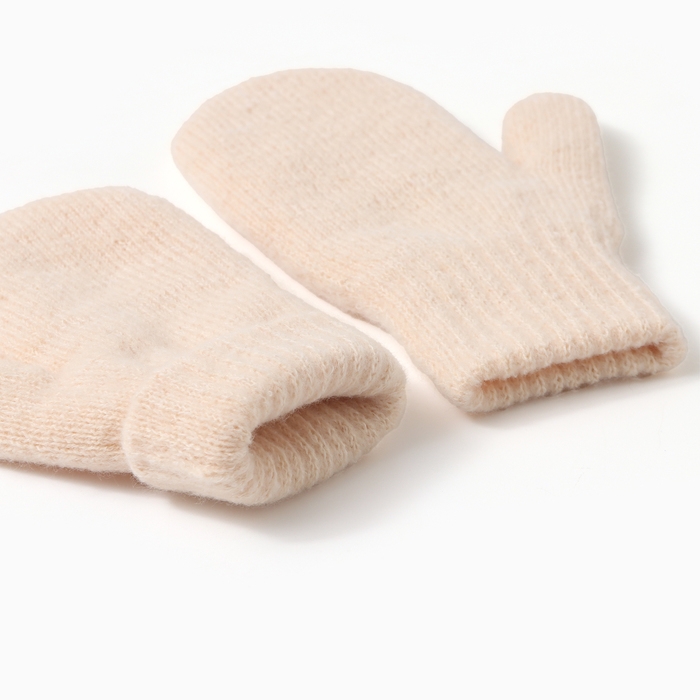 Варежки детские из монгольская шерсти, цвет бежевый, р-р 10 Варежки детские из монгольская шерсти, цвет бежевый, р-р 10