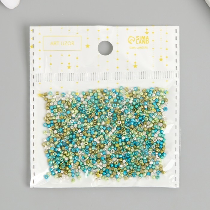 Бисер стекло 11/0  Бисер стекло 11/0 "Цилиндр. Сине-зелёный глянец" 10 гр