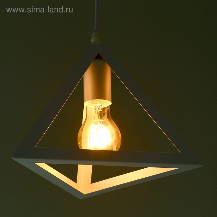 Светильник подвесной  Светильник подвесной "Пирамида" 1x40Вт E27 белый 16х16х116 см