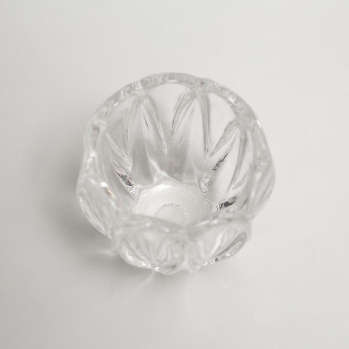 Подсвечник стекло на 1 свечу "Бутон тюльпана" прозрачный 6х7,3х7,3 см
