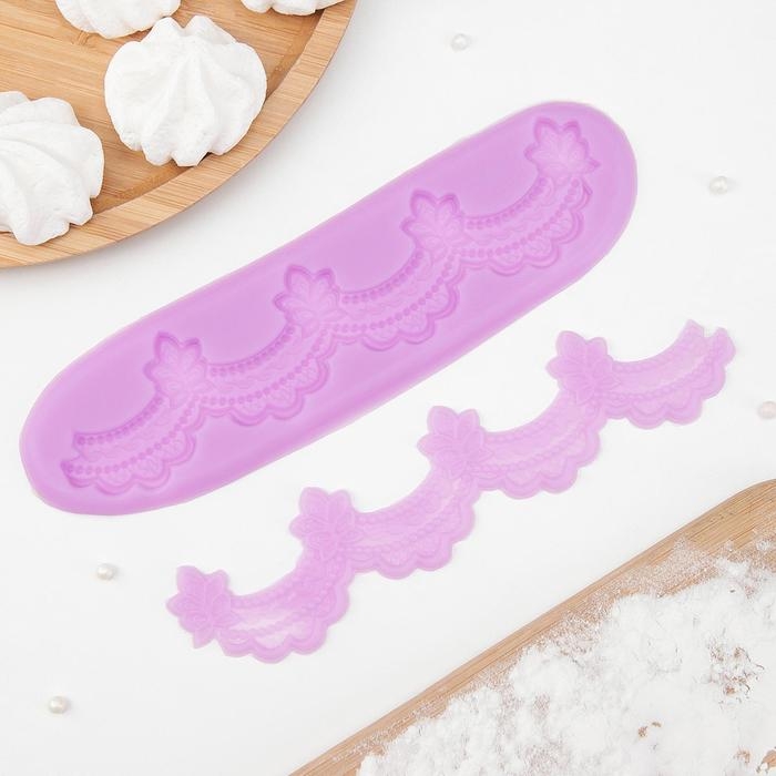 Молд «Воланы», 2 предмета, силикон, 21×5,5×1 см, цвет МИКС Молд «Воланы», 2 предмета, силикон, 21×5,5×1 см, цвет МИКС