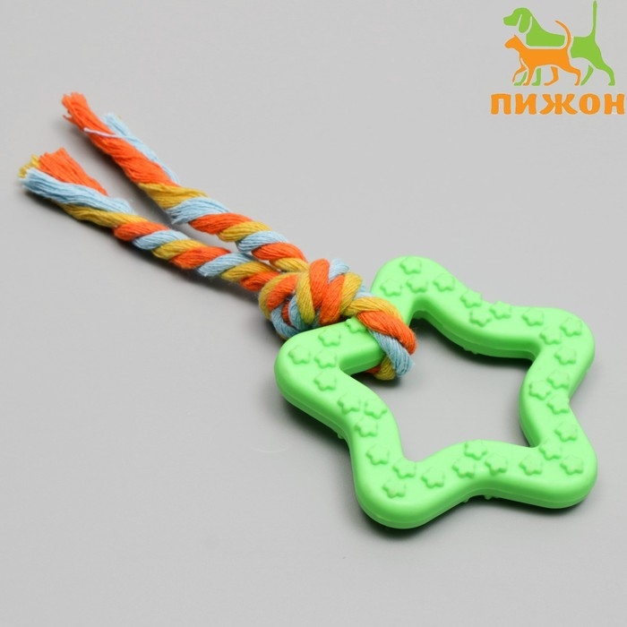 Игрушка жевательная с канатом Игрушка жевательная с канатом "Звезда с хвостом", зелёная