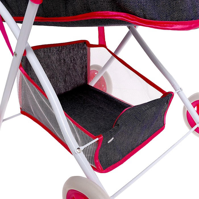 Коляска универсальная для кукол, с корзиной, металлический каркас, МИКС Коляска универсальная для кукол, с корзиной, металлический каркас, МИКС