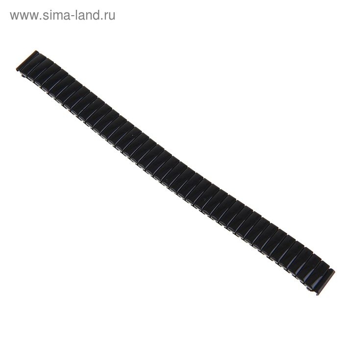 Ремешок для часов 12 мм, металл, звенья объёмные, чёрный хром, 15.5 см Ремешок для часов 12 мм, металл, звенья объёмные, чёрный хром, 15.5 см