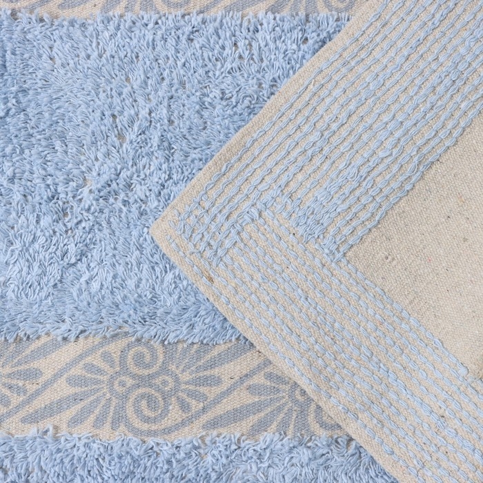 Коврик для дома Доляна «Вензель», 50×80 см, цвет голубой