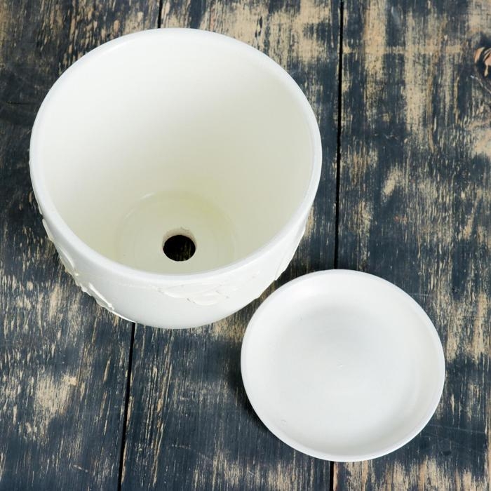 Горшок цветочный  Горшок цветочный "Кураж" (белый) № 3 Высокий овал 1,5л