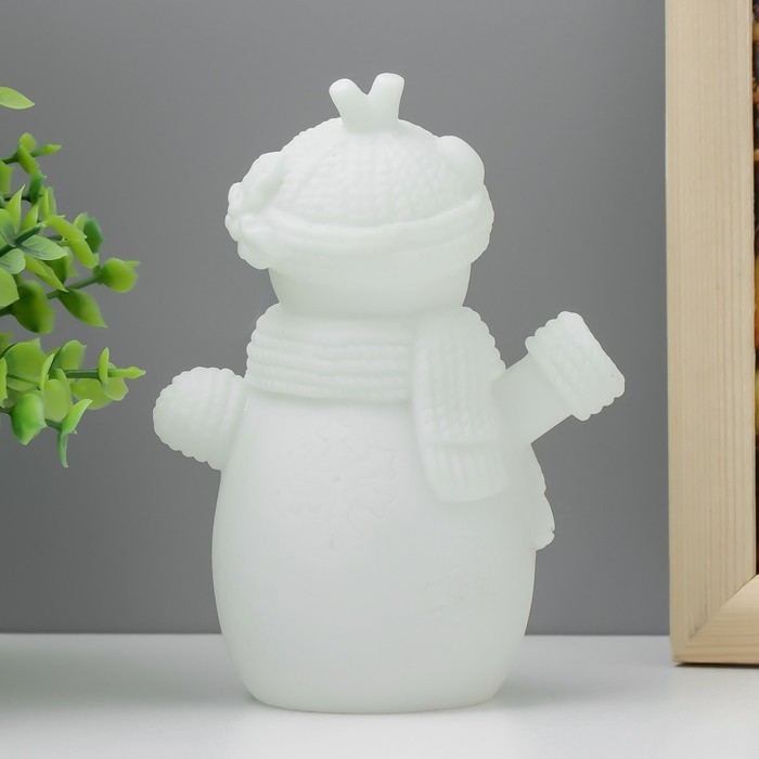 Ночник Ночник "Снеговик в шапке" LED от батареек 3хLR44 белый 7х7х12 см