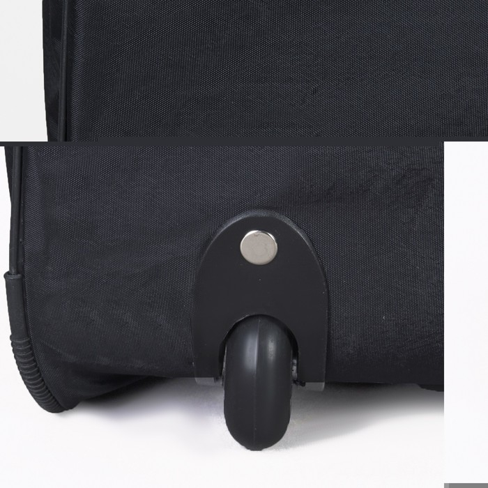 Сумка дорожная на колёсах, отдел на молнии, отдел для обуви, 3 наружных кармана, длинный ремень, цвет чёрный Сумка дорожная на колёсах, отдел на молнии, отдел для обуви, 3 наружных кармана, длинный ремень, цвет чёрный