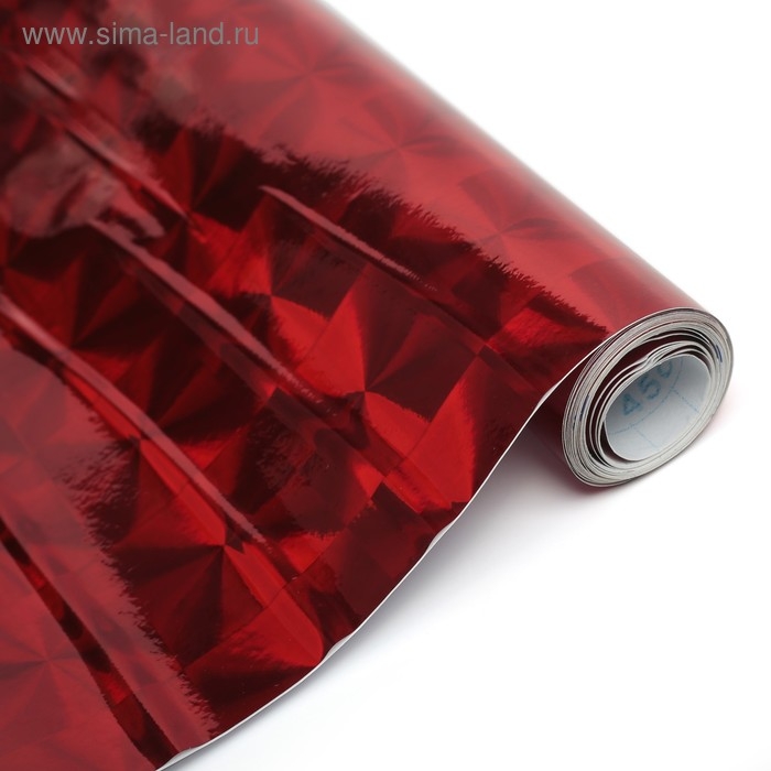 Пленка самоклеящаяся  Пленка самоклеящаяся "Квадраты", голография, красная, 0.45 х 3 м, 3 мкм
