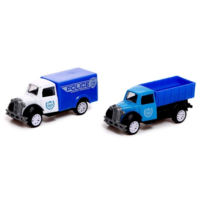 Грузовик металлический «Полиция», инерционный, с 2 машинками