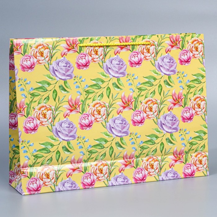 Пакет подарочный ламинированный горизонтальный, упаковка, «Букет для тебя», L 28 х 38 х 9 см