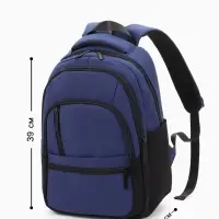 Рюкзак школьный, 2 отделения, 5 карманов, водонепроницаемое дно, 26&times;14&times;39 см, синий